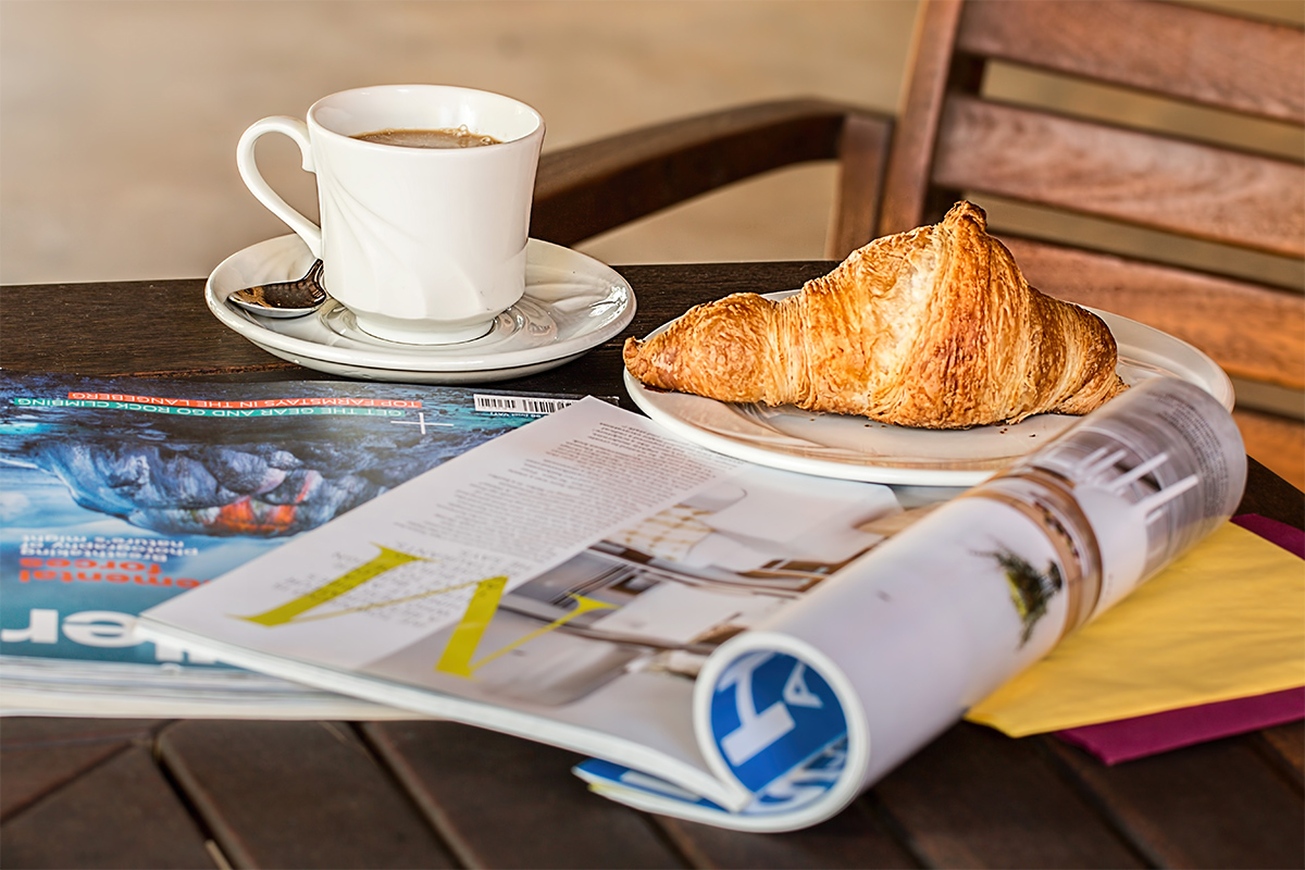 Parisian Café Culture, Coffee and Croissant